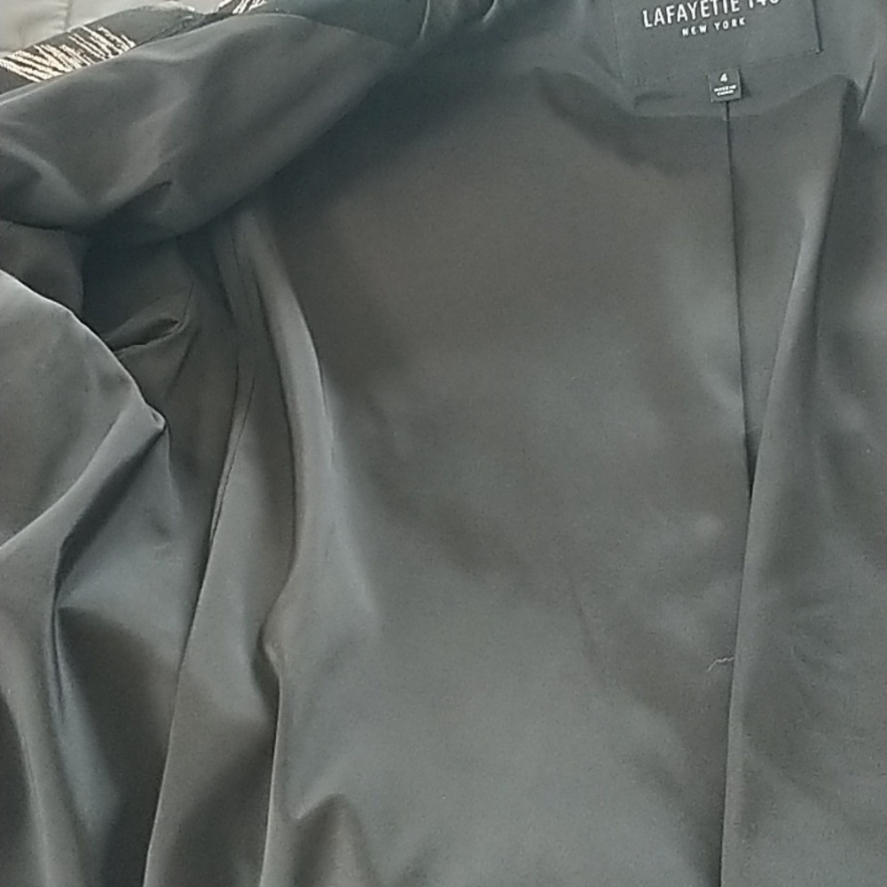 Lafayette 148 New York Belle-Sparke Print Stretch Wool Jacket 4 - Picture 11 of 12